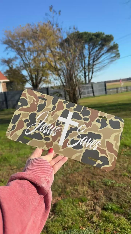 Jesus Saves on old school camo